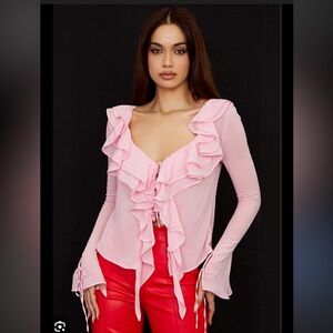 House of CB Aaliyah fairy pink chiffon top & bralette 💘